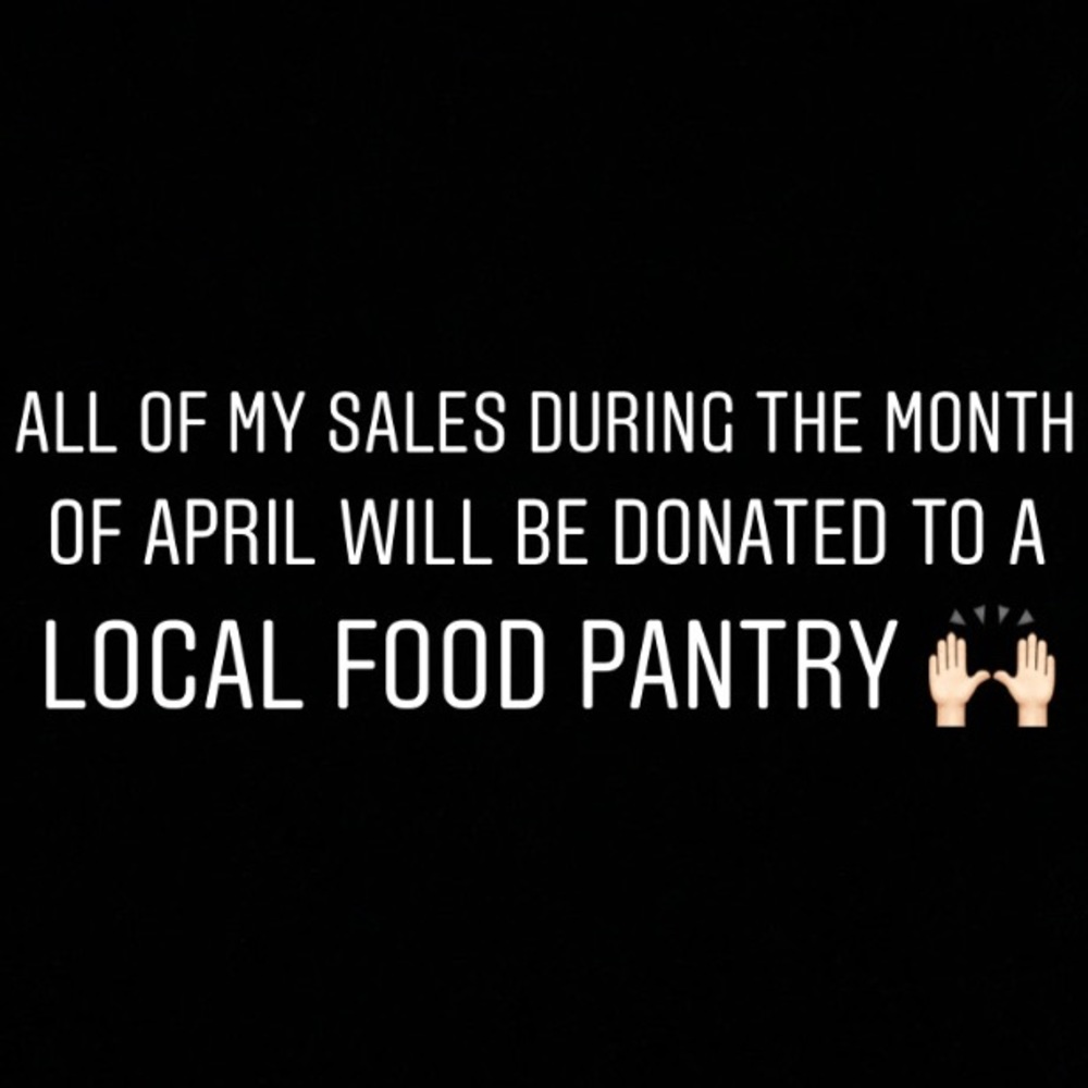 Donating all sales to a local food pantry